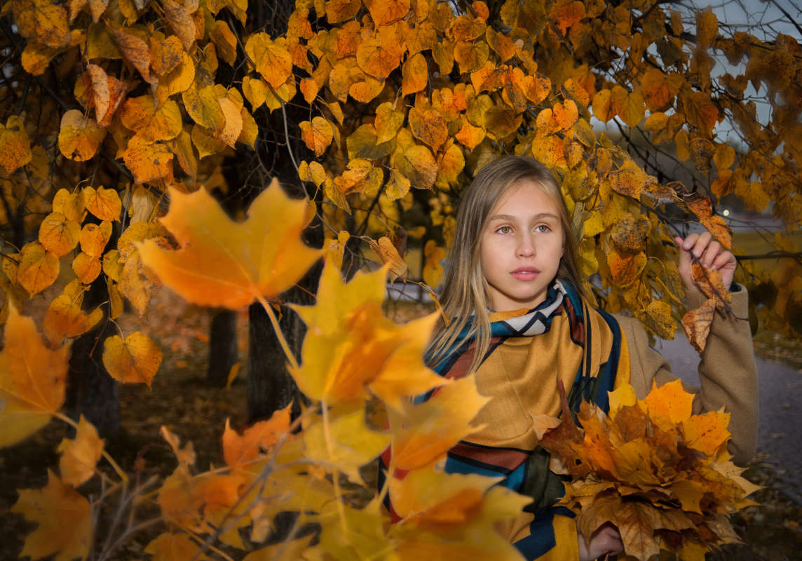 Осенний портрет автор  Филипп  Махов на PhotoGeek.ru #Девушка #Жанр #Осенние листья #Осень #Парк #Постановочное фото #Стиль #Сюжет #Уличная фотосессия #Фотомодель