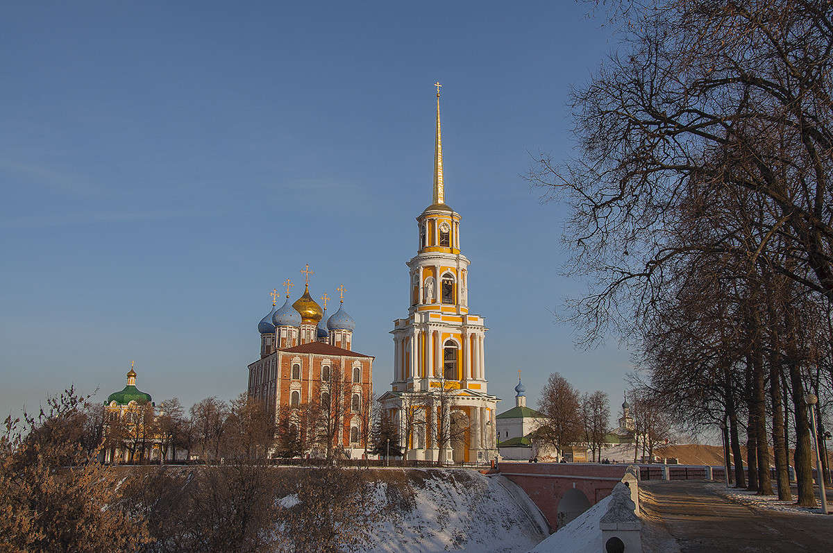 Вал Рязанского Кремля зимой