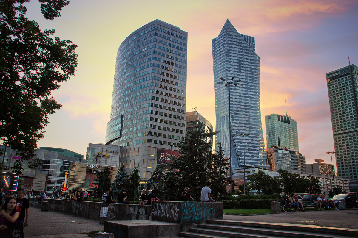 Варшава-Центральная на закате