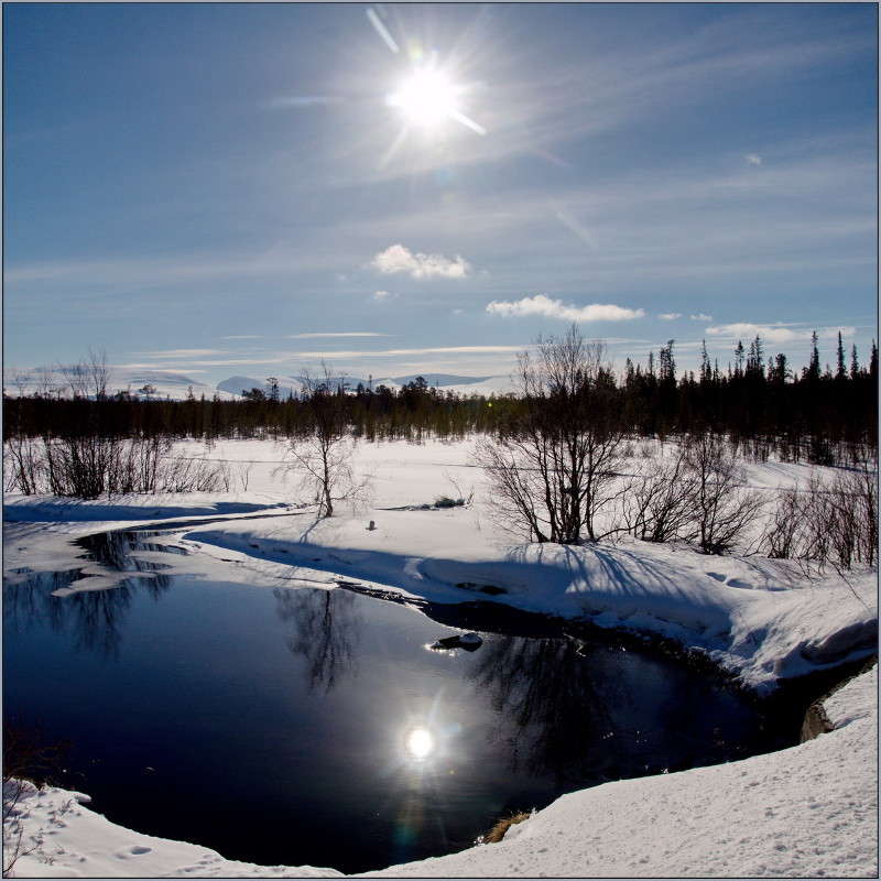Отражение в воде. автор Александр Максименко на PhotoGeek.ru #Пейзаж или природа #Заполярье #Зима #Север #Солнце