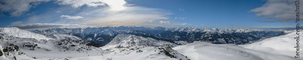 панорама с Альпйскими вершинами...