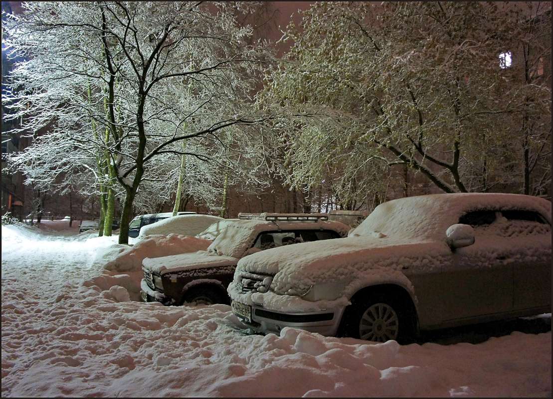 После снегопада автор Наталья  на PhotoGeek.ru #Ночь #Город