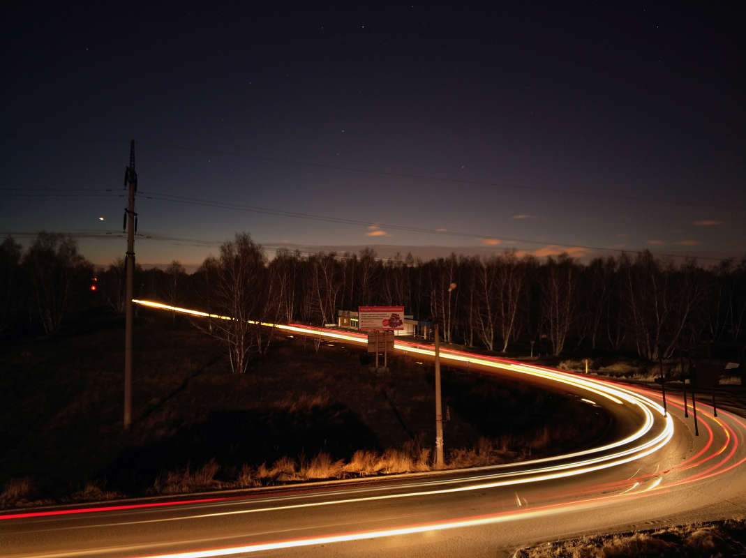 Пока не горели фонари... автор Игорь Зубков на PhotoGeek.ru #Ночь #Город #Дорога #Треки огней