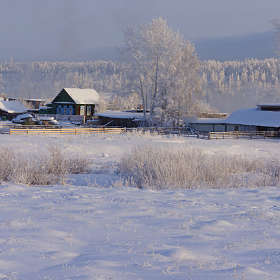 Зимняя деревня.