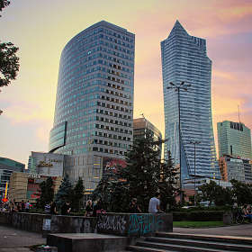 Варшава-Центральная на закате